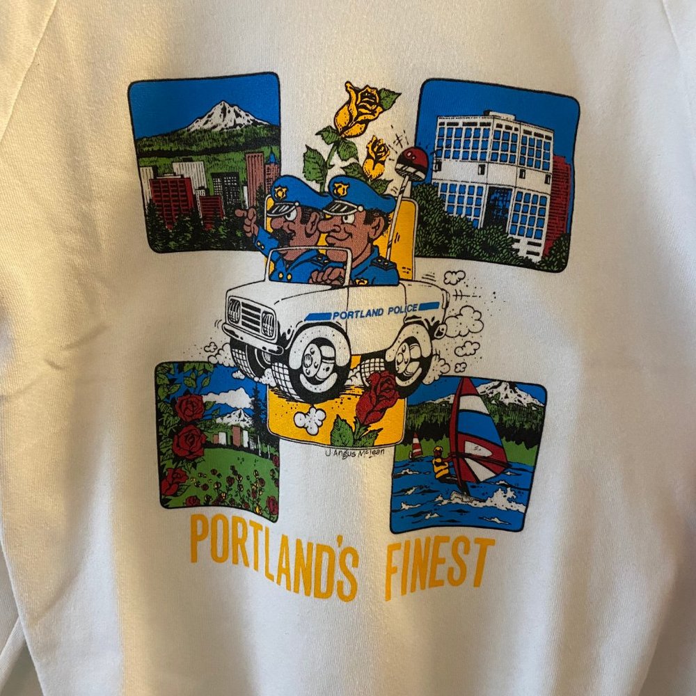 VINTAGE 90S PORTLAND SOUVENIR TOURIST WHITE SWEATSHIRT SIZE MEDIUM - Picture 4 of 7